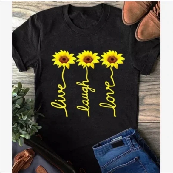 #24  Live Laugh Love Black Fun Top - Picture 8 of 8